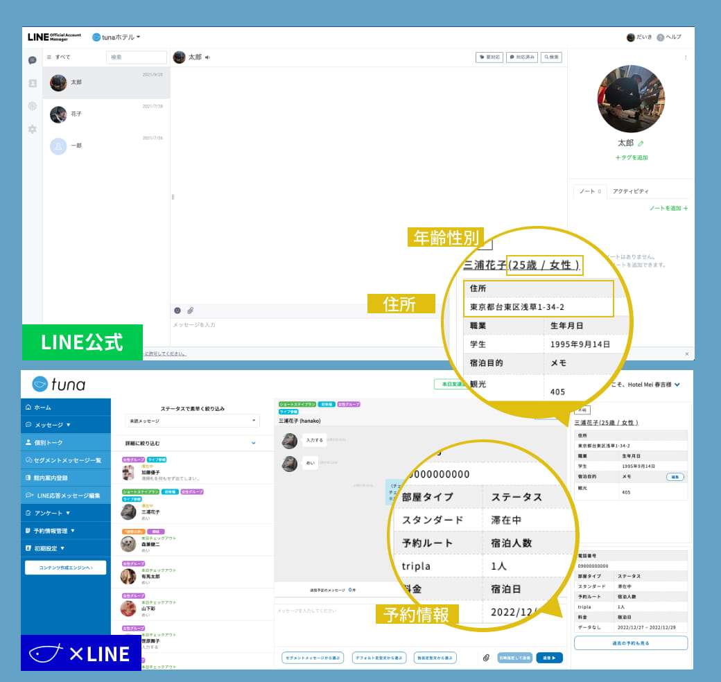 LINE IDと予約情報を紐付け